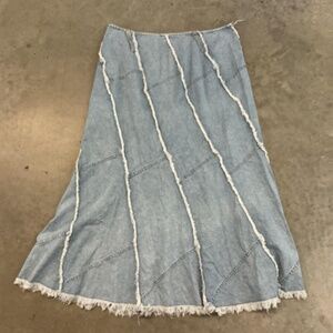 Light Blue Denim Maxi Skirt